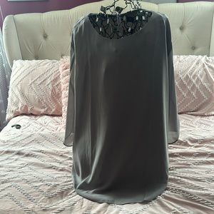 Dressy, fully lined chiffon, type fabric, or sheer.